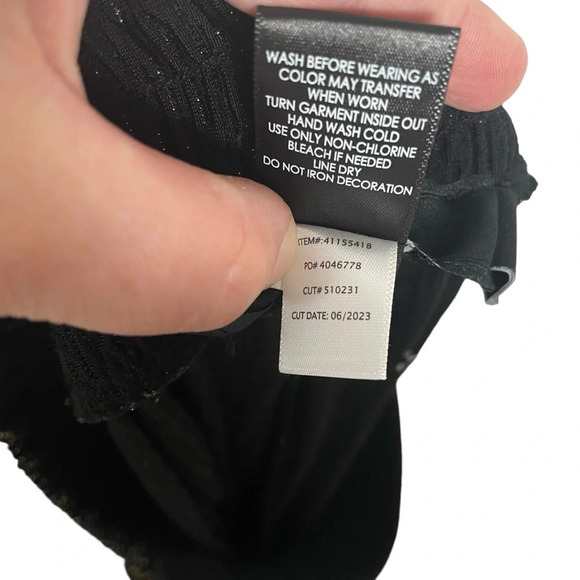 Torrid Pull On Wide Leg Stretch Lurex High-Rise Pant in Glitter Stripe Size 1X - Picture 15 of 16